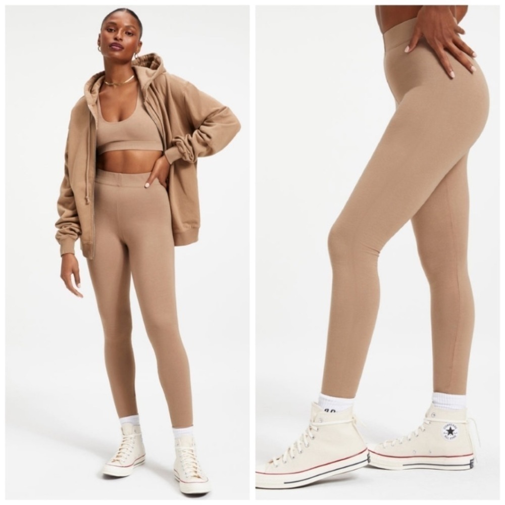 Good American New Size XL Essential Lounge High Waist Ankle Legging in Putty Tan